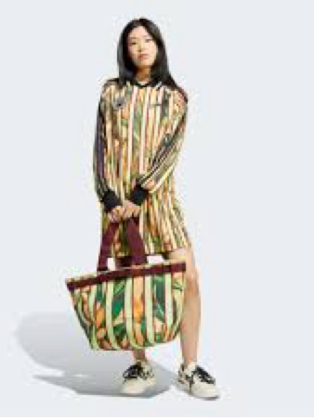 FARM Rio WOMEN’S M Tropical Stripe Polo Dress Yellow, Green, Black NWT - Picture 7 of 8